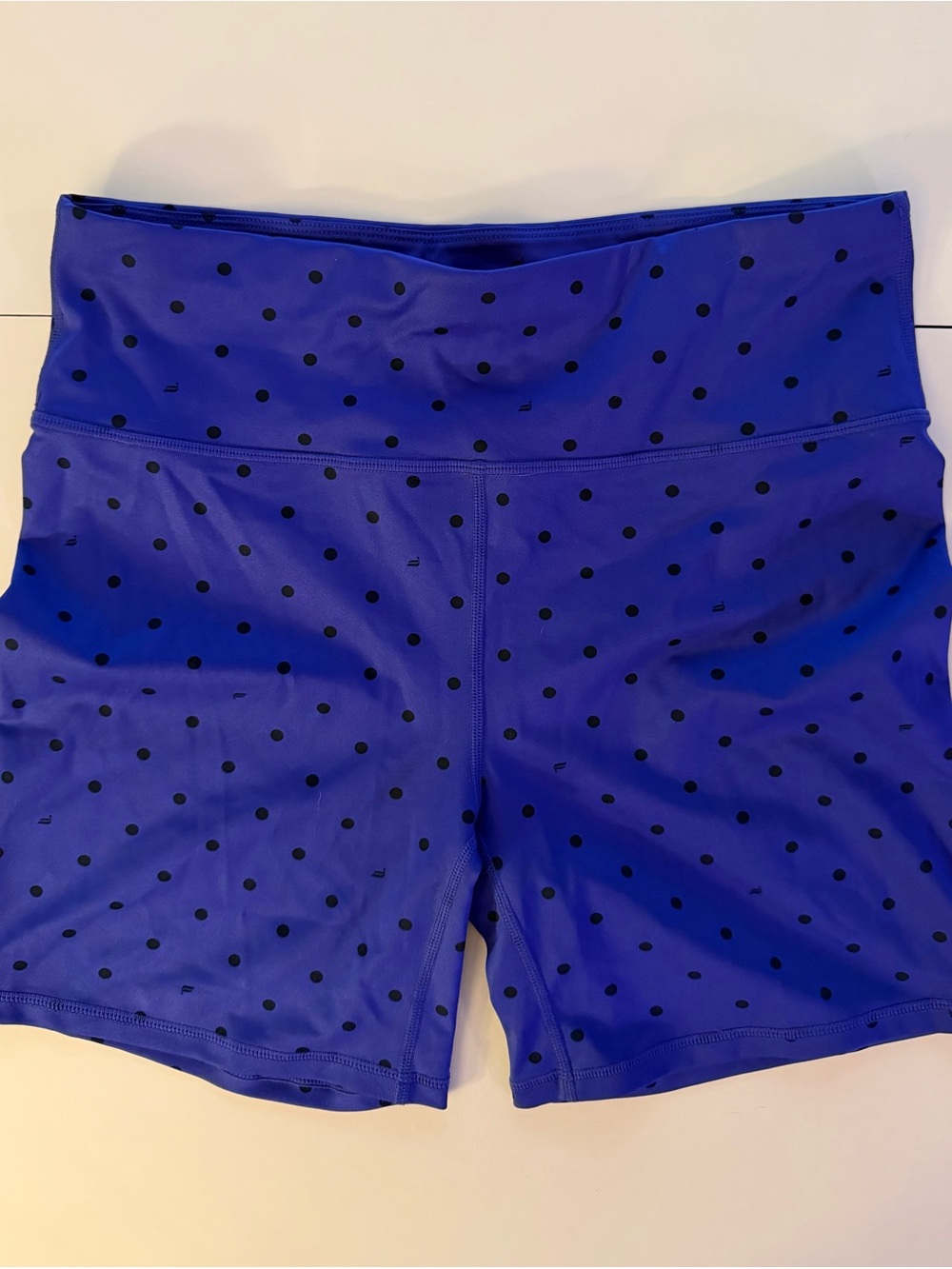 Fabletics Royal Blue High-Waist Polka Dot Workout Shorts
